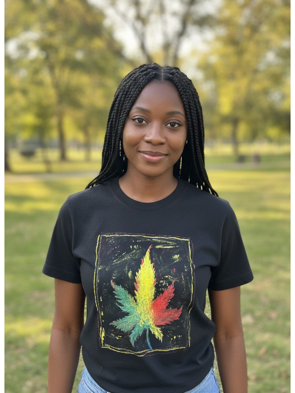 Custom Hand Leaf Art T-Shirt by Tiffany Calloway |